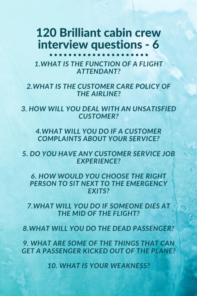 120 Brilliant cabin crew interview questions — 6 | by Jayshree | Medium