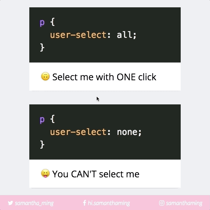 Control Your Text Selection With Css User Select By Samantha Ming Medium