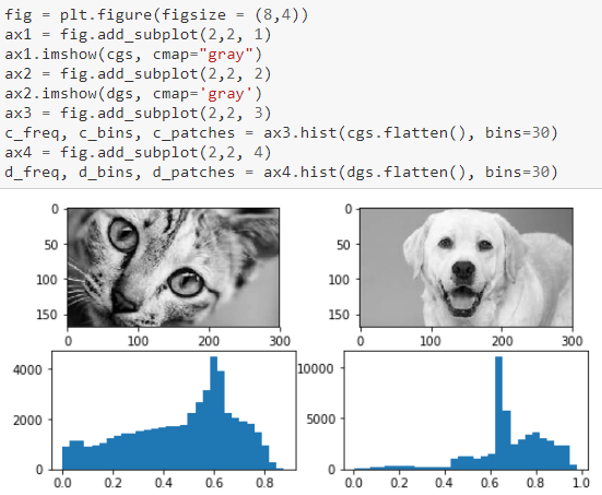 Visualizando distribuições de intensidade de imagem