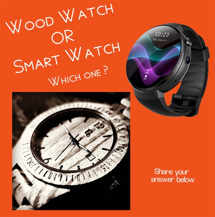 wooden smart watch