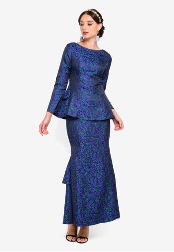 zalia jacquard double layer dress