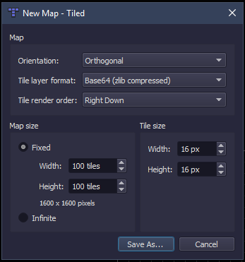 Example Tiled Tmx File