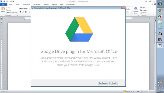 google drive plugin for office 365