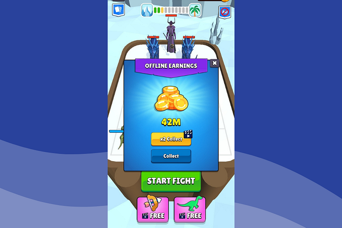 types of rewarded video ads: Offline Earnings Multiplier