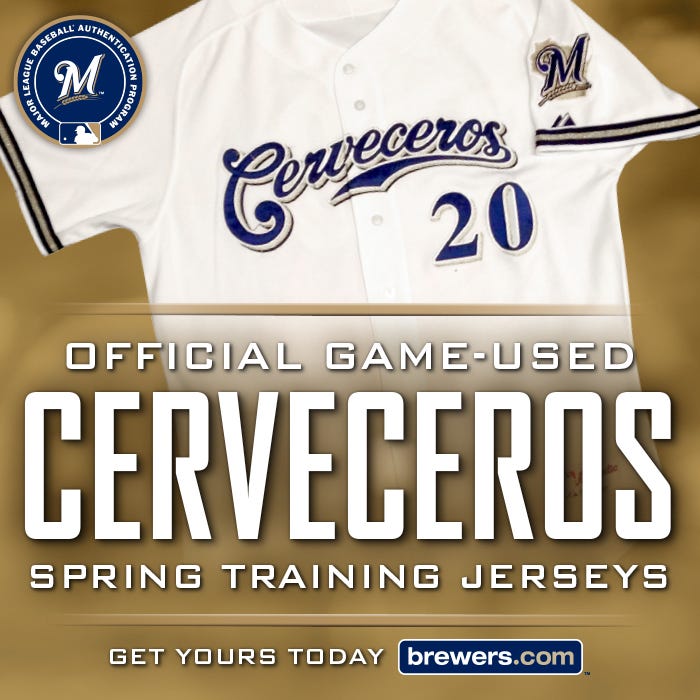 Marcus Hanel 2019 Game-Used Cerveceros Jersey