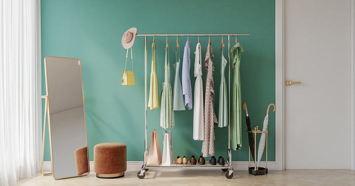 Raybee rolling hanging clothing rack
