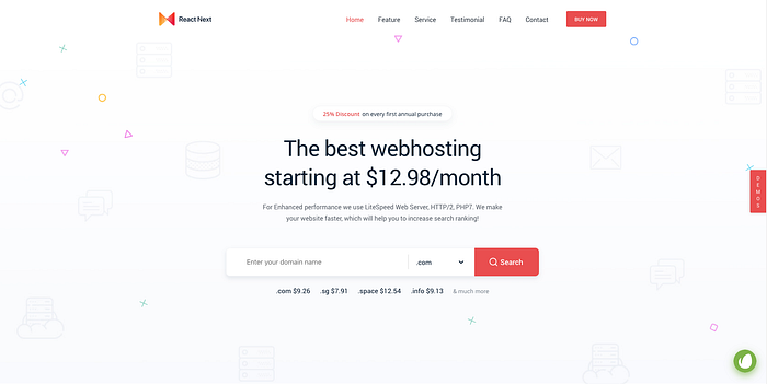 React Next Landing Page Collection
