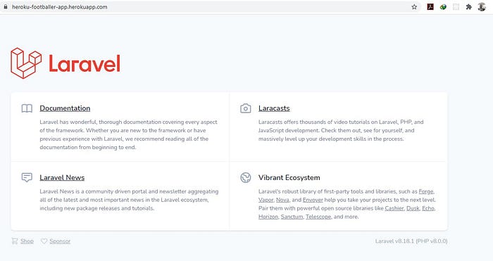 Screenshot of the application being up and running.