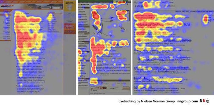 Screenshot of eye tracking heatmap.