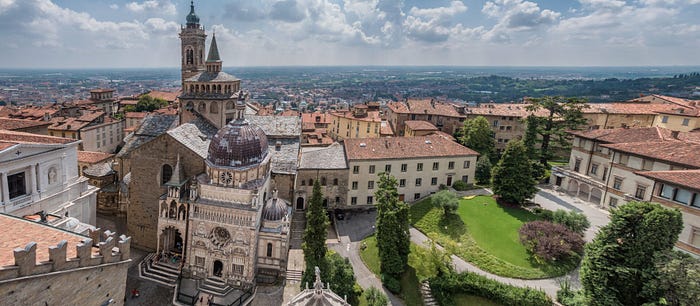 The view from Bergamo’s Civic Tower — just an elevator ride away
