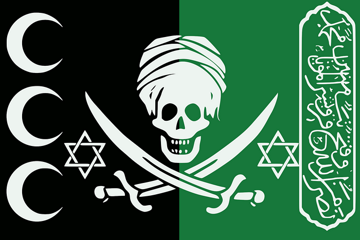 One of the flags of the Barbary pirates