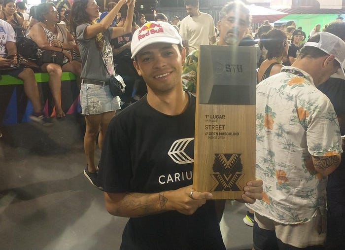 O cearense Lucas Rabelo conquistou o Street masculino no STU Open Skate Rio.