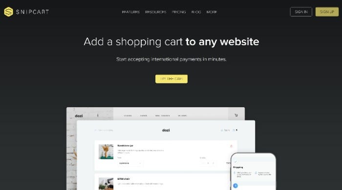 Add a Shopping Cart to Any Website in Minutes - Snipcart