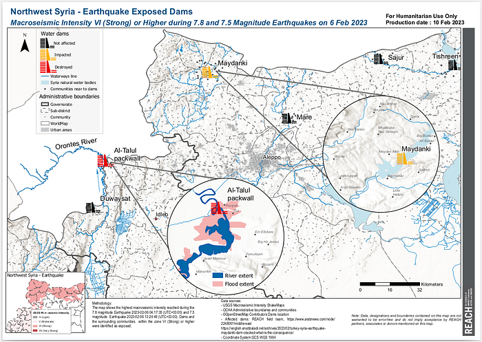 Map from REACH: Northwest Syria --- Earthquake Exposed Dams