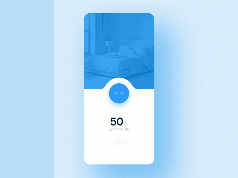 在这里,蓝色滑块的位置控制背景遮罩的不透明度、发光效果在灯泡周围的扩散以及灯光强度比例的数值。(Ayoub Kada)