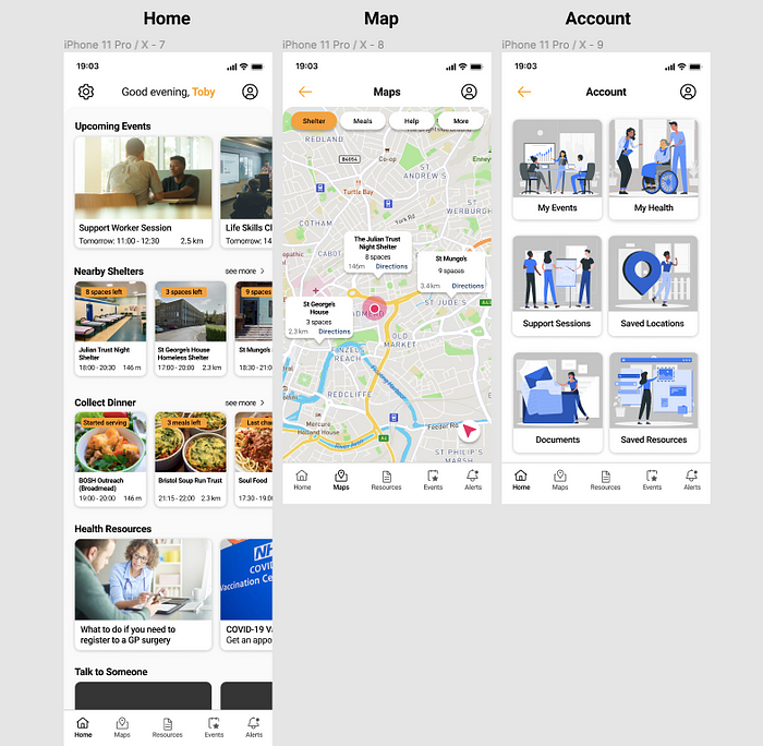 High Fidelity Wireframes