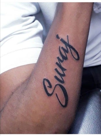 Popular Collection Of Best 7 Suraj Name Tattoo Design You Should Try By Tarzan Tips Medium