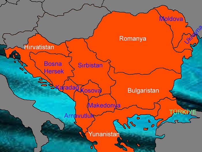 Balkanların Yakın Tarihi - Balkan Ülkeleri Haritası