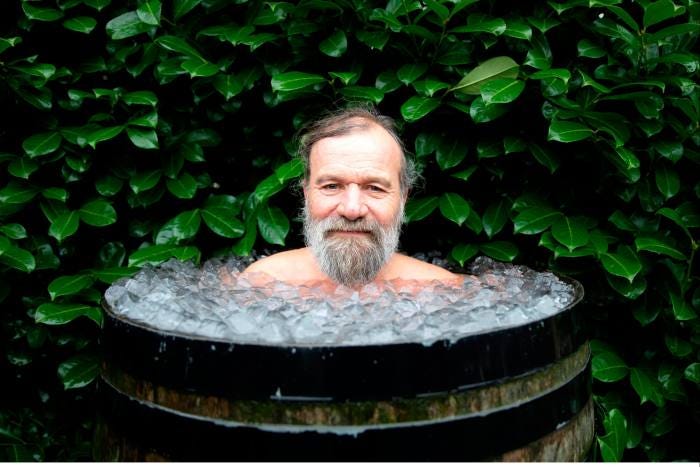 An ice bath and cold tub can make you feel great! Ask Wim Hof