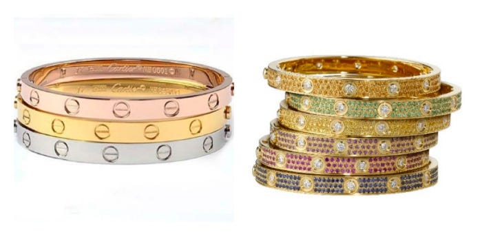 cartier inspired love bracelet wholesale