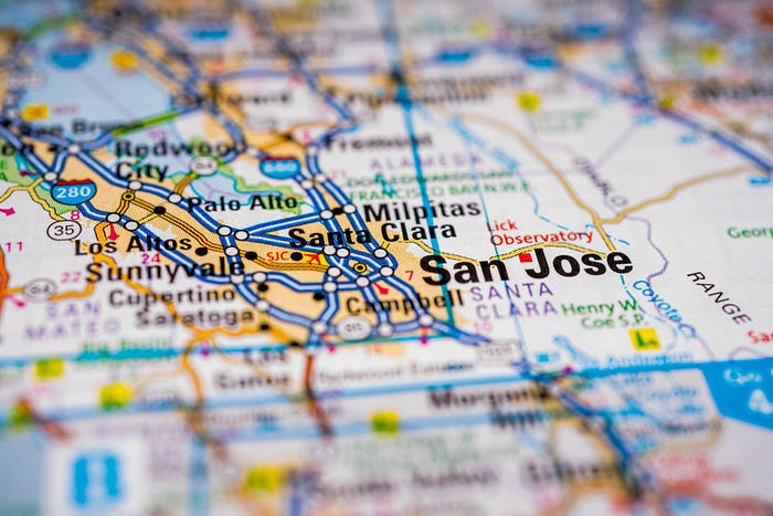 Map showing San Jose.