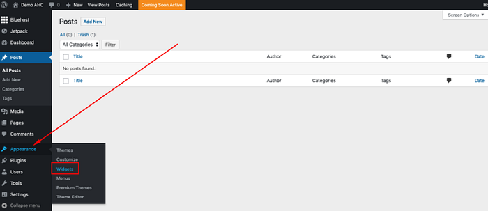 go to Appearance => Widgets: