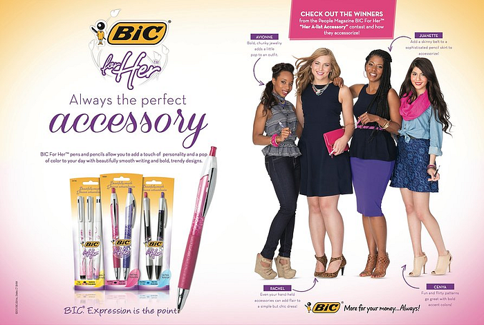 In 2012, Bic released pens for women, becoming a case study of pointlessly gendered products.