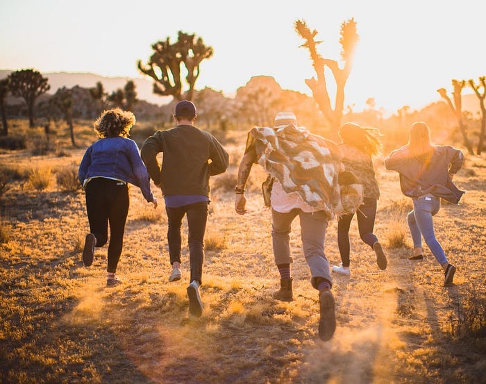 Group of friends in Southern California Community Friendship