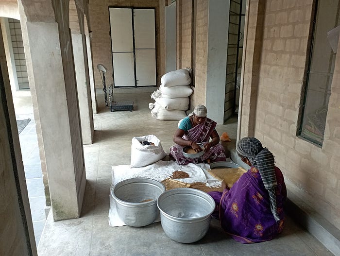 Drying and Cleaning of Millets in the Processing Center