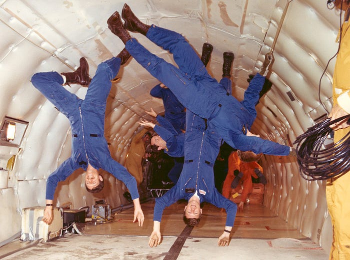 3 Reasons Why Deep Space Travel Is Really Challenging — Astronauts training in microgravity at the Johnson Space Center (Image from WikiCC)