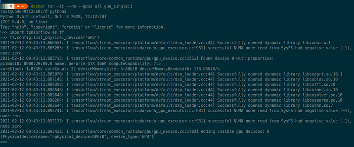 Tensorflow can access GPU in Docker