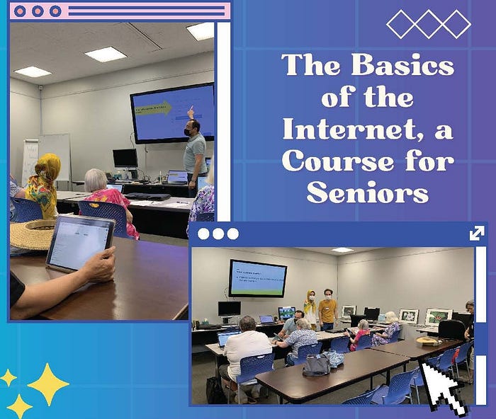 Two images of a classroom for seniors. Sepideh Yazdi — sepidy.com