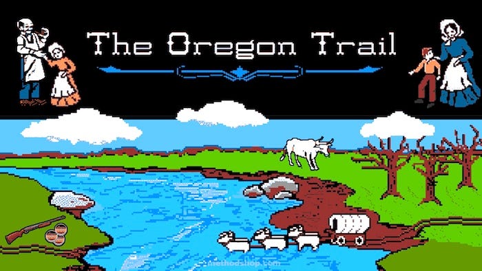 Game screen from The Oregon Trail