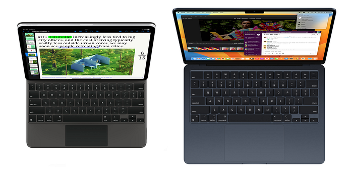 iPad Pro with Magic Keyboard vs. MacBook Air M2