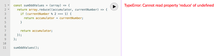 TypeError: Cannot read property 'reduce' of undefined.