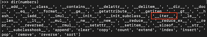 A long list of methods an iterable has