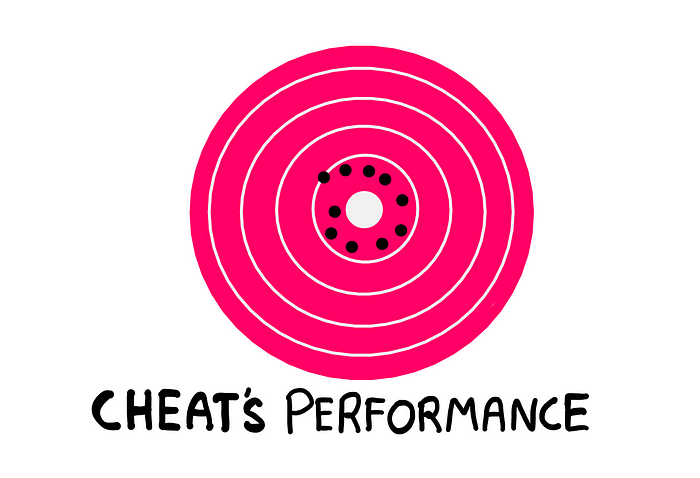 Precision And Accuracy: What Is The Difference? — An illustration showing a bullseye board with a scattered of hits quite close to the bullseye, but none on it. Below this board, the following text is written: “Cheat’s performance”.