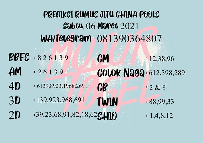 Prediksi Jitu Sdy Sydney Minggu 07 Maret 2021 Mujur Togel Medium