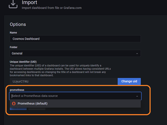Import Grafana
