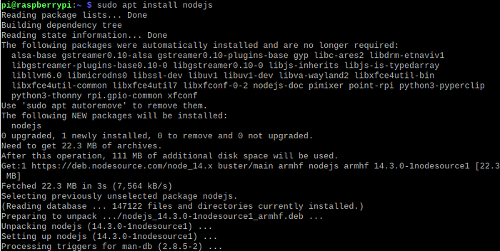 Ran sudo apt install nodejs in the terminal
