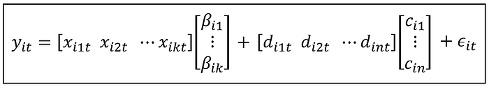 The Fixed Effects model expressed in matrix notation