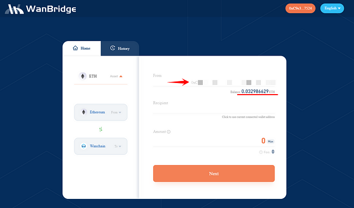 1*JtWSj9QAJCCb1UpW7ZkT9w Guide: Crosschain transactions with the NEW Wanbridge Web