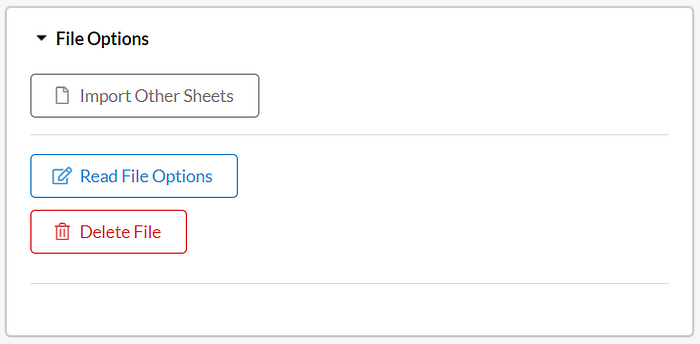 Merge Spreadsheets File Options