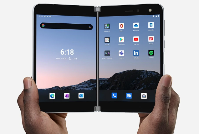 Image of Surface Duo showing both the screens.