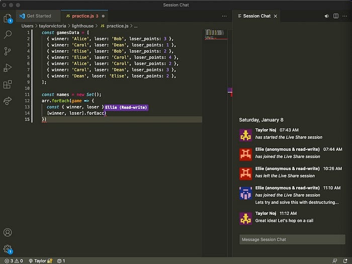 pair programming in vs code