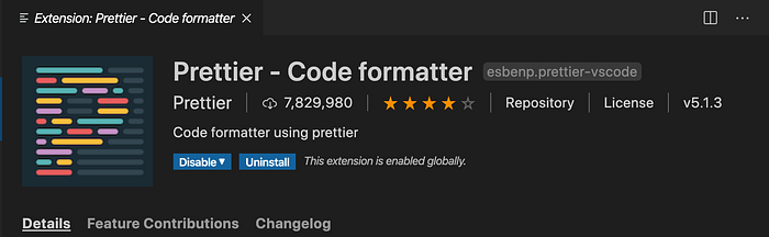 Prettier Extension