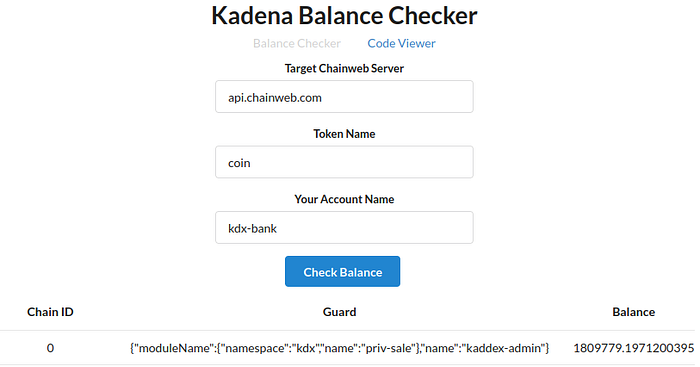 Current balance of kdx-bank at time of writing.