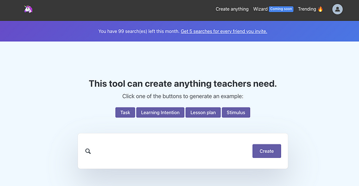 The TeacherBot user interface