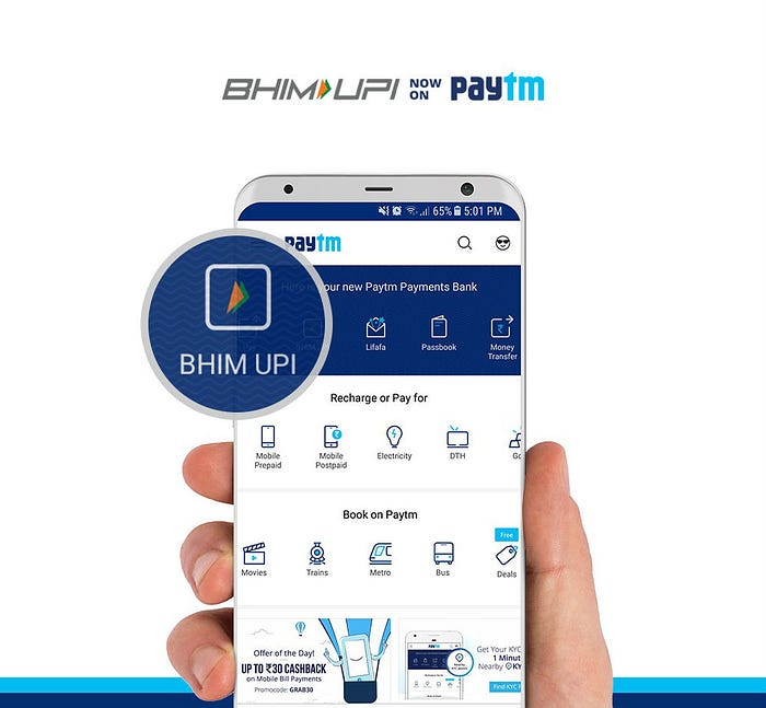 Introducing Bhim Upi On Paytm Paytm Blog - available on android coming soon on ios if you can t see bhim upi icon on app home screen then update the app from here