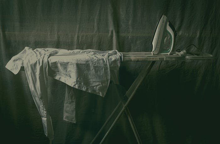 Saturday morning. Still Life Ironing Board and Iron. Copyright; Sean P. Durham, Berlin 2021,